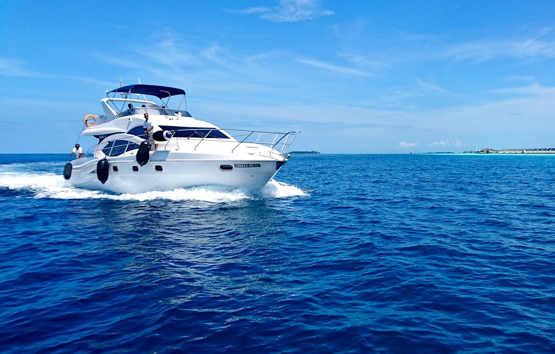 A Gulf Coast boat running on the water